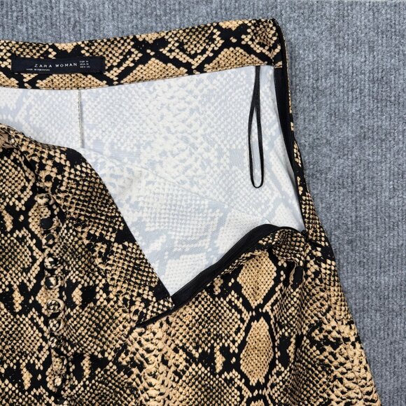 Zara Snake Print Midi Skirt A-Line Grunge Y2K Glamcore Modern Boho Edgy Size M - Picture 7 of 13